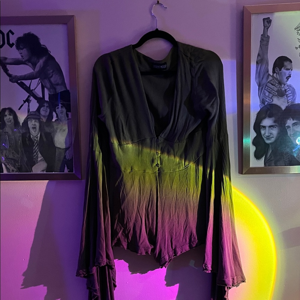 Soulful Bliss Long Sleeve Romper - Green - Current Mood